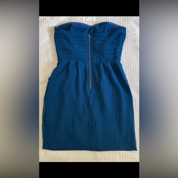 Women’s Size 4 - Sparkle & Fade Pleated Strapless Dress Elegant Blue Dress - Picture 2 of 5